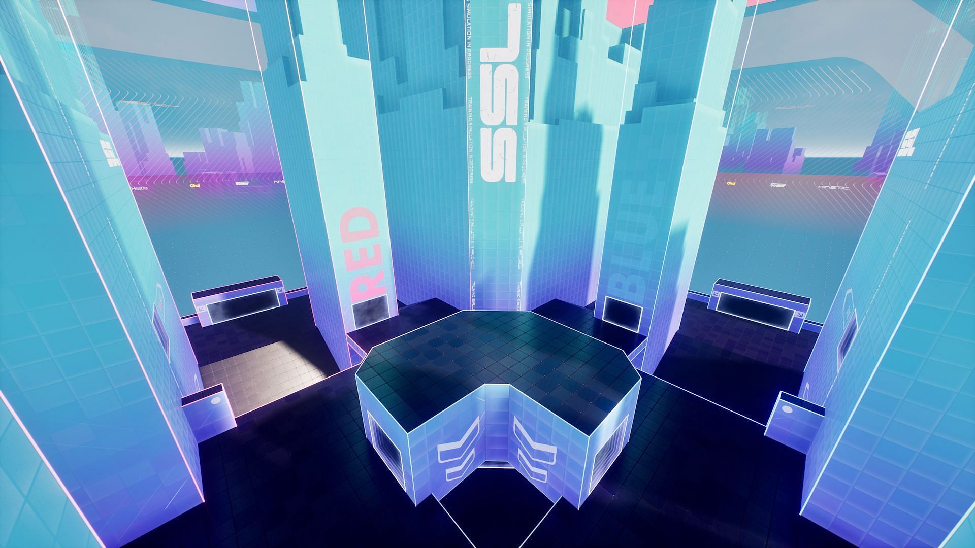 Simulation Charlie map for Arena in Splitgate 2 Open Beta (Image via 1047 Games)